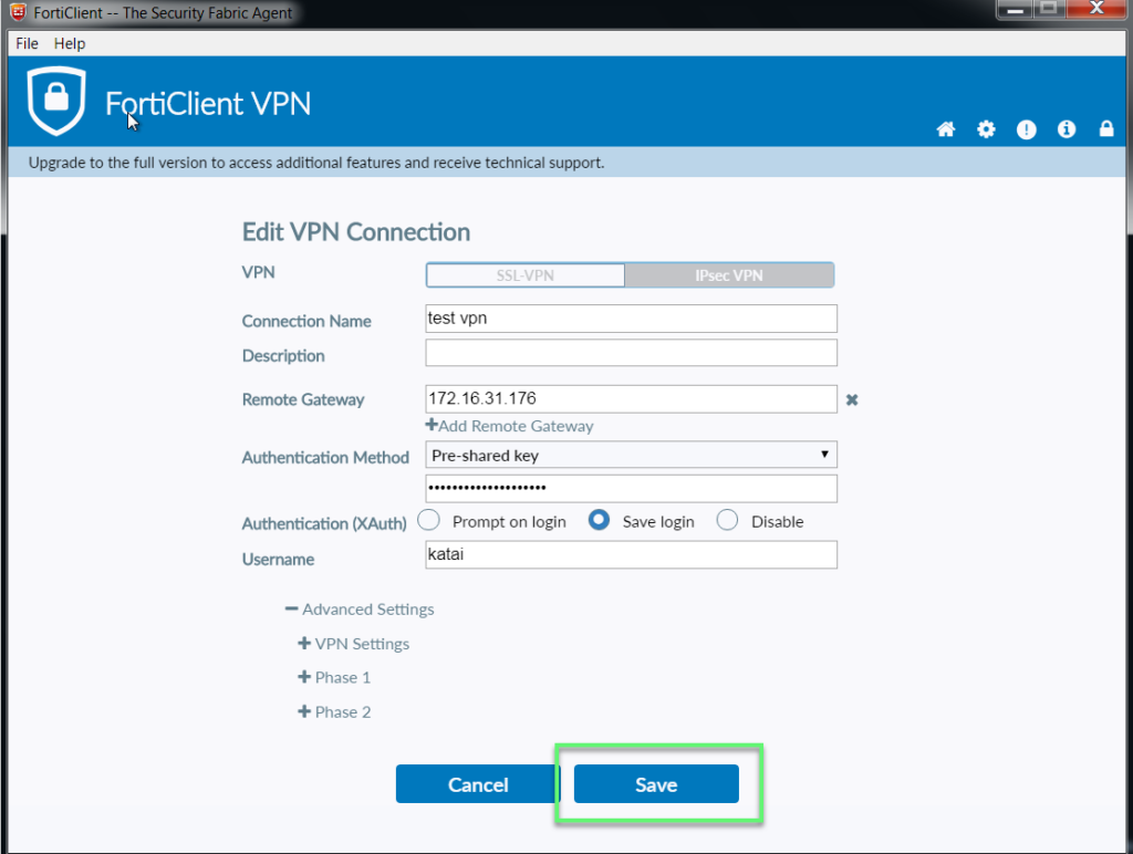 forticlient ipsec vpn only free