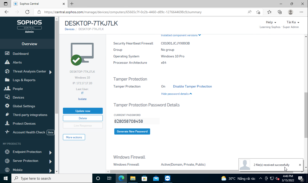 Sophos CIXA: Hướng Dẫn Gỡ Phần Mềm Sophos Endpoint Protection Với ...